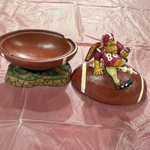 Artist Rick J Rowley football “box”.  Resin, 5” across.